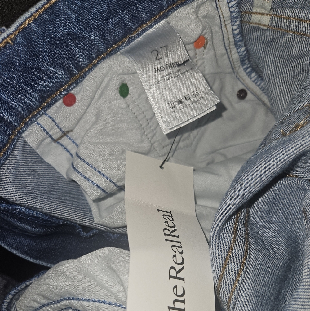 MOTHER Blue Wide Leg Jeans